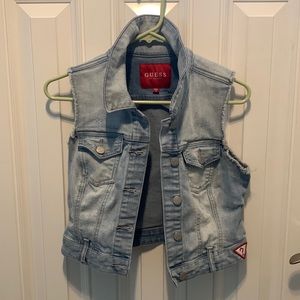 Guess crop jean vest